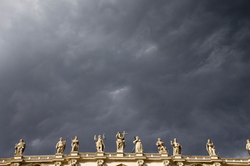 Clouds gather over St. Peter's Basilica at the Vatican, Wednesday, Oct. 22, 2014. Archbishop Socrates B. Villegas, president of the Catholic Bishops’ Conference of the Philippines, has just finished attending the Extraordinary Assembly of the Synod of Bishops convened by Pope Francis, and shares his thoughts.  AP PHOTO/ANDREW MEDICHINI