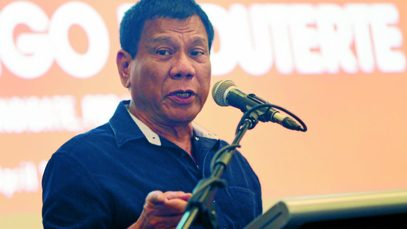 Presidential candidate Davao Mayor Rodrigo Duterte. INQUIRER FILE PHOTO/EDWIN BACASMAS