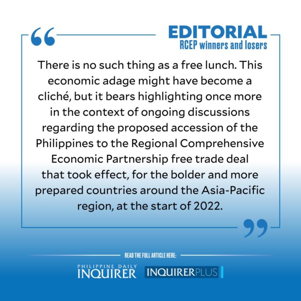 Quote card for Editorial: RCEP winners and losers