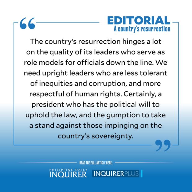 Quote card for Editorial: A country’s resurrection