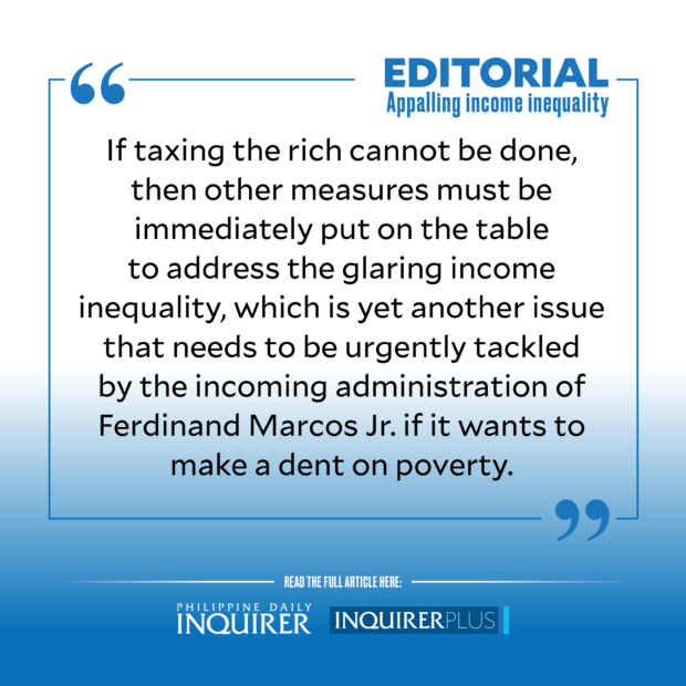 Quote card for Editorial: Appalling income inequality