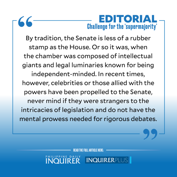 Quote card for Editorial: Challenge for the ‘supermajority’