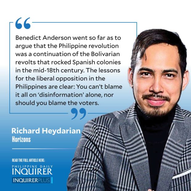 Quote card for Horizons by Richard Heydarian: Pink Tide 2.0: Lesson for Leni and opposition