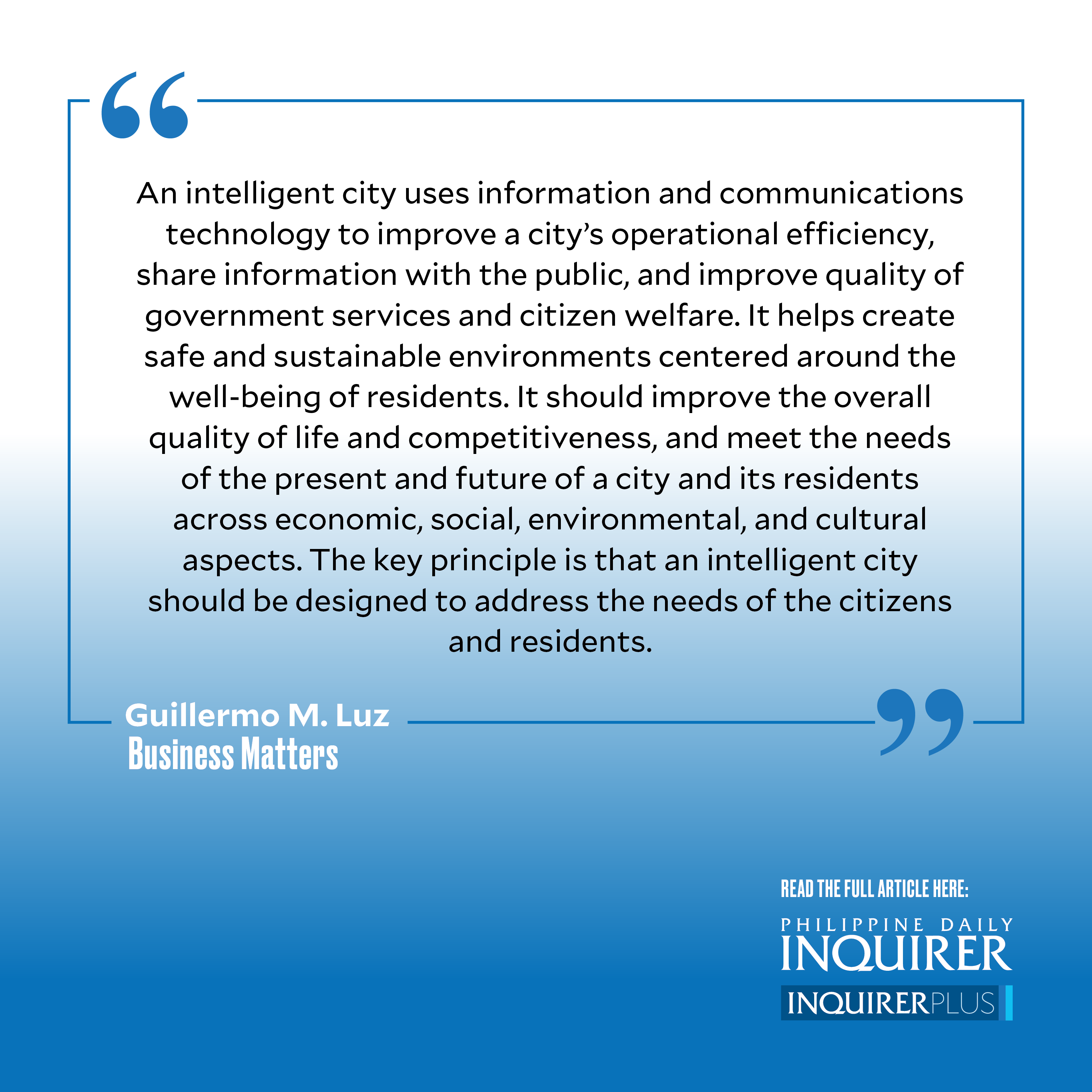 The need for intelligent cities, municipalities