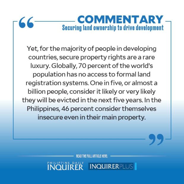 QUOTE CARD FOR COMMENTARY: Securing land ownership to drive development