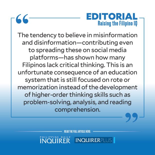 QUOTE CARD FOR EDITORIAL: Raising the Filipino IQ