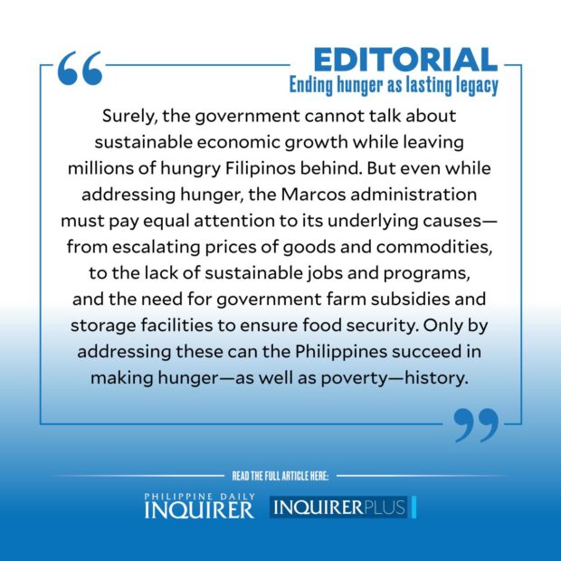 QUOTE CARD FOR EDITORIAL: Ending hunger as lasting legacy
