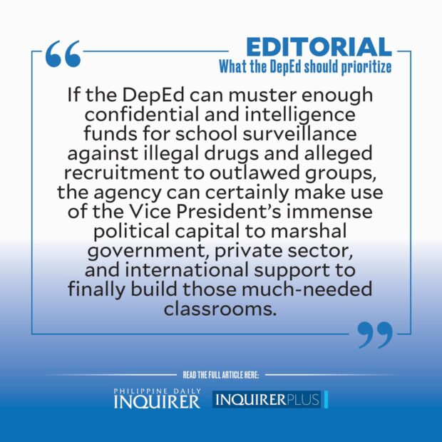 Quote card for Editorial: What the DepEd should prioritize