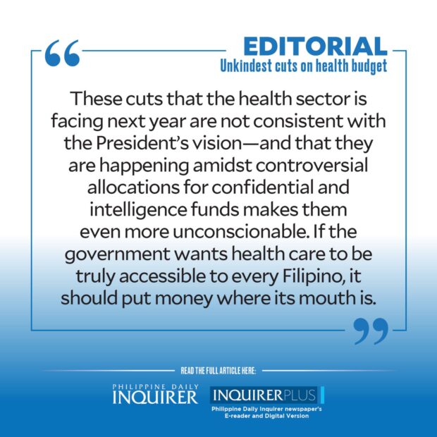 Unkindest cuts on health budget